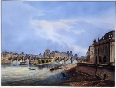 Ansicht der Pont Neuf - in „Paris en 1837“ von Louis Jules Arnout