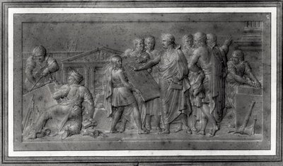 Verbesserungen für Paris, Studie für ein Flachrelief, frühes 19. Jahrhundert von Louis Lafitte