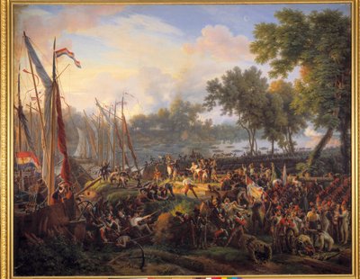 Erster Rheinübergang der französischen Armee unter dem Kommando von Jourdan und Kleber bei Düsseldorf im Herzogtum Berg, 6. September von Louis Lejeune