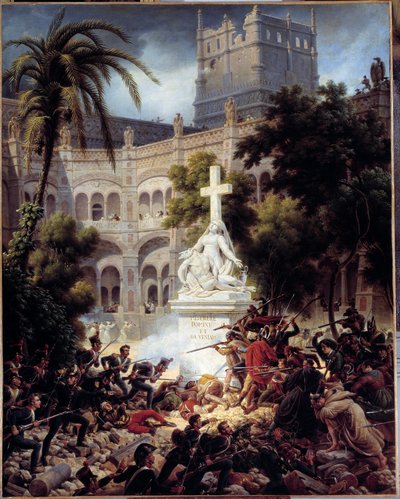 Belagerung und Eroberung von Zaragoza: Angriff auf das Kloster San Engracia am 8. Februar von Louis Lejeune