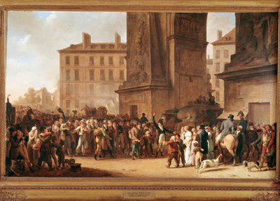 Abmarsch der Rekruten am Porte Saint Denis in Paris zu den Napoleonischen Kriegen von Louis Leopold Boilly