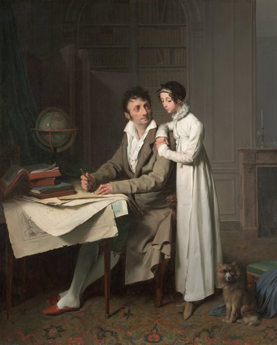 Die Geographiestunde Porträt von Monsieur Gaudry und seiner Tochter von Louis Leopold Boilly