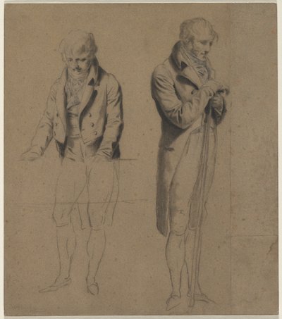 Zwei stehende Figuren, Studie für Ein Billardspiel von Louis Leopold Boilly