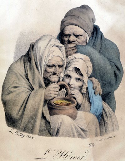 Winter - Zeichnung von Boilly von Louis Leopold Boilly
