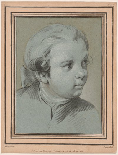 Kopf eines Jungen, dreiviertel nach rechts gedreht von Louis Marin Bonnet
