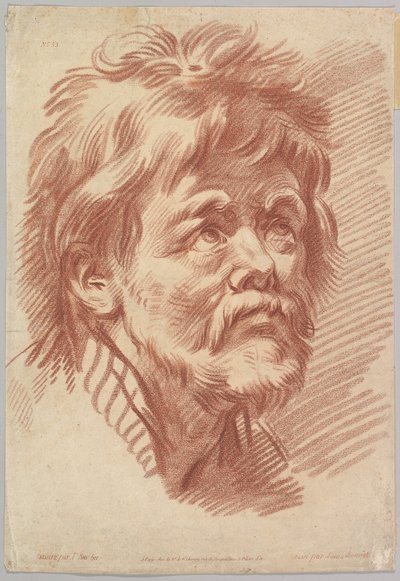 Kopf eines alten Mannes, Mitte bis Ende 18. Jahrhundert von Louis Marin Bonnet