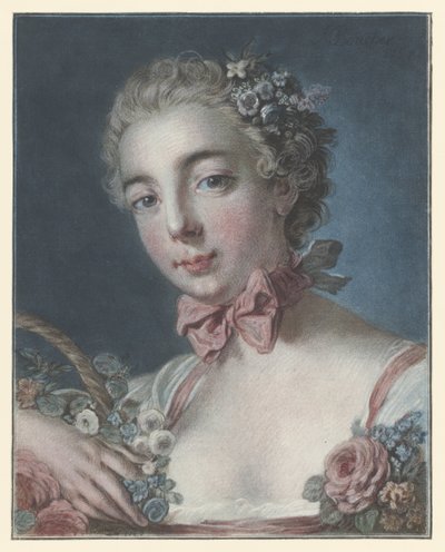 Porträt von Marie Amélie Baudouin als Flora von Louis Marin Bonnet