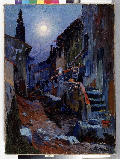 Auriol, Gasse im Mondlicht von Louis Mathieu Verdilhan