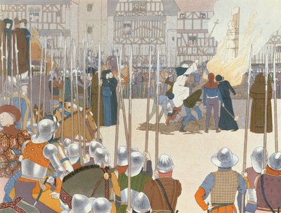 Johanna von Orleans auf dem Scheiterhaufen, Illustration aus 