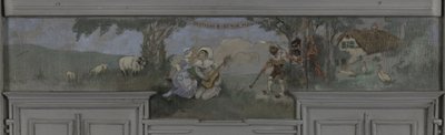 Pierrot und Colombine - Modell für das Esszimmer von Jean Coquelin, Villa Longchamp, Neuilly, ca. 1900 von Louis Morin