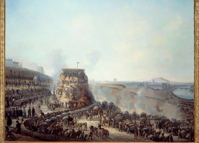 Transformationen von Paris unter dem Zweiten Kaiserreich, Haussmann Paris. Besuch von Kaiser Napoleon III. und Kaiserin Eugénie auf der Baustelle des Einsturzes des Hügels von Chaillot von Louis Moullin