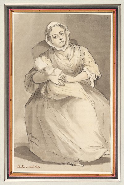 Sitzende Frau und Kind von Louis Philippe Boitard