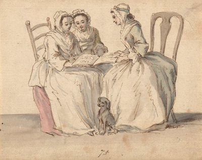 Drei sitzende Damen von Louis Philippe Boitard