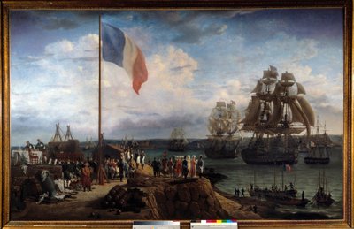 Kaiser Napoleon I. und Marie Louise besuchen das Geschwader von Admiral Troude in Cherbourg am 30.05.1811 von Louis Philippe Crepin