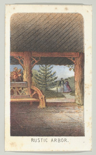 Rustikale Laube, aus der Serie Ansichten im Central Park, New York, Teil 3, 1864 von Louis Prang