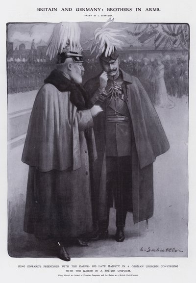 König Edward VII. als Oberst der preußischen Dragoner und Kaiser Wilhelm II. als britischer Feldmarschall von Louis Remy Sabattier