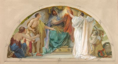 Fester Glaube - Wahrheit, Kühnheit, Selbstvertrauen (Studie für Über-Tür, Altes Senatsgebäude) von Louis Schaettle