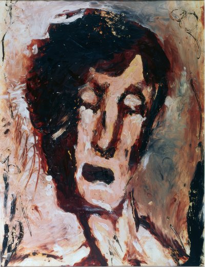 Gesicht von vorn mit geschlossenen Augen von Louis Soutter