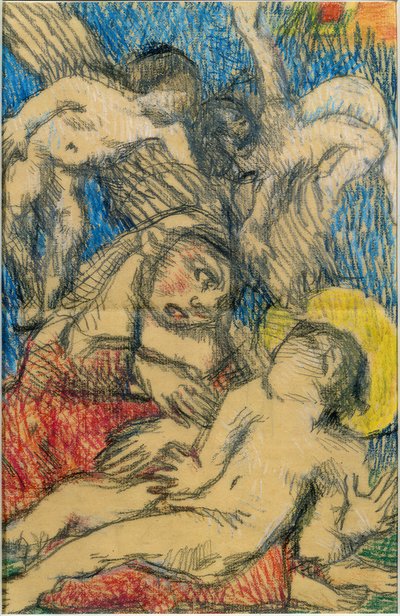 Madonna mit Kind und zwei Engeln von Louis Soutter
