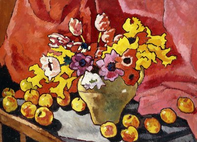 Krug, Anemonen, Tulpen und Äpfel von Louis Valtat
