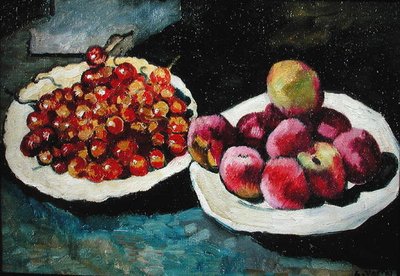 Stillleben mit Pfirsichen und Kirschen von Louis Valtat