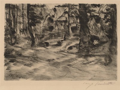 Bank im Walde II, 1917 von Lovis Corinth