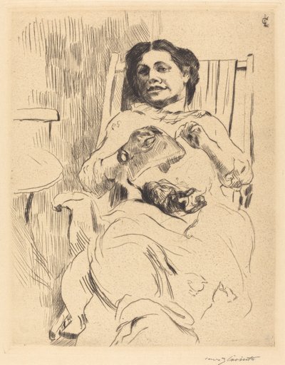 Frau mit Handarbeit, 1912 von Lovis Corinth