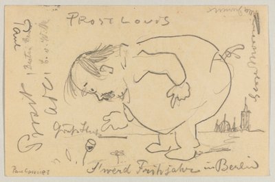 Lovis Corinth an Carl Strathmann: Postkarte, Poststempel 1. April 1908 von Lovis Corinth