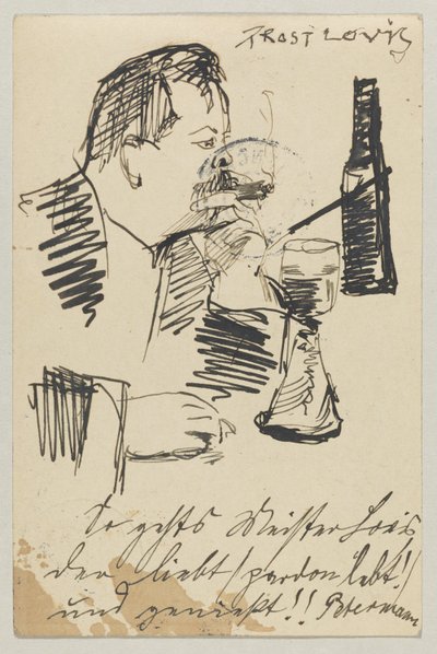 Lovis Corinth an Carl Strathmann: Postkarte, Poststempel 20. April 1903 von Lovis Corinth