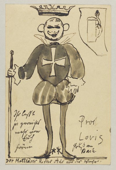Lovis Corinth an Carl Strathmann: Postkarte, Poststempel 21. Juni 1902 und 22. Juni 1902 von Lovis Corinth