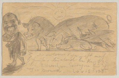 Lovis Corinth an Carl Strathmann: Postkarte, Poststempel 25. August 1899 von Lovis Corinth