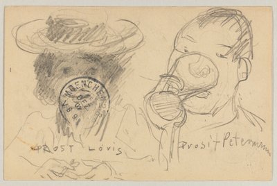 Lovis Corinth an Carl Strathmann: Postkarte, Poststempel vorderseitig 17. Dezember 1902 von Lovis Corinth
