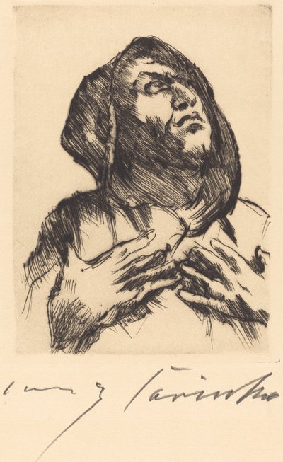Mönch mit Erhobenem Blick von Lovis Corinth