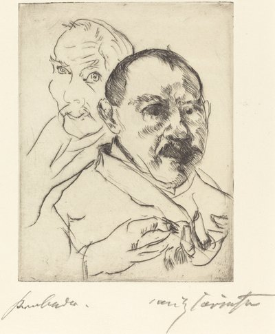Zwei männliche Studienköpfe Selbstbildnisse, 1915 von Lovis Corinth