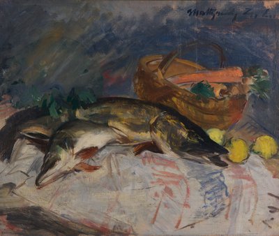 Stillleben mit Fischen von László Mattyasovszky Zsolnay