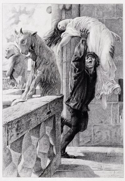 Quasimodo rettet Esmeralda - in „Notre Dame de Paris“ von Victor Hugo von Luc Oliver Merson