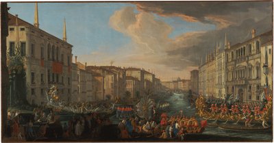 Regatta auf dem Canal Grande zu Ehren von Friedrich IV. von Dänemark von Luca Carlevarijs