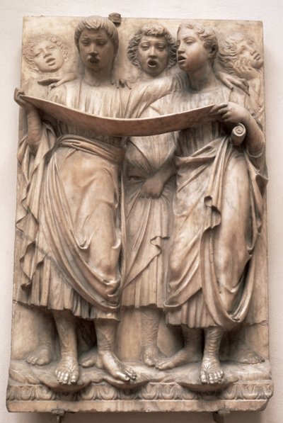 Singende Engel, Relief von der Cantoria von Luca della Robbia (1400-82), ca. 1435 von Luca Della Robbia