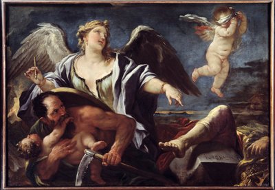 Geschichte schreibt Rezepte auf die Rückseite der Zeit von Luca Giordano