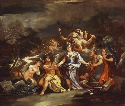 Minerva als Patronin der Künste und Wissenschaften von Luca Giordano