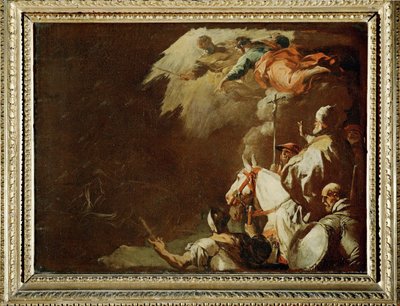 Papst Leo der Große trifft Attila den Hunnen Bozzetto von Luca Giordano