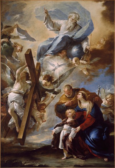 Die Heilige Familie mit den Symbolen der Passion von Luca Giordano