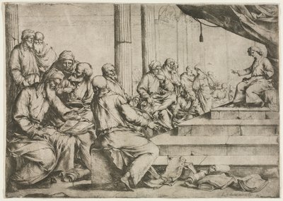 Der junge Christus lehrt im Tempel, um 1653 von Luca Giordano