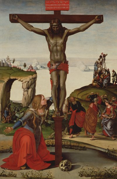 Christus am Kreuz mit Maria Magdalena von Luca Signorelli