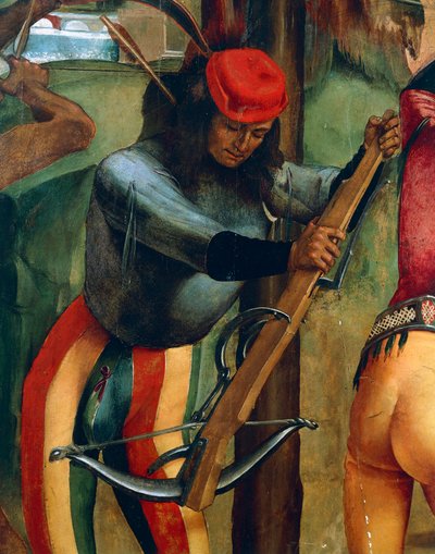 Armbrustschütze, Detail (Martyrium des heiligen Sebastian), von Luca Signorelli von Luca Signorelli