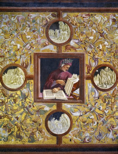 Dante Alighieri, Porträt aus dem Zyklus Illustre Persönlichkeiten von Luca Signorelli