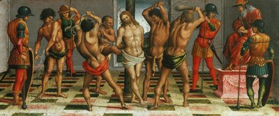 Die Geißelung Christi, Beweinung Christi, Predella-Panel von Luca Signorelli
