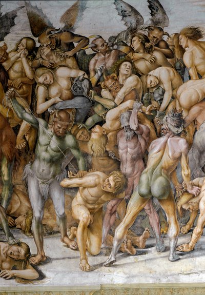 Das Ende der Welt (Detail). Fresko von Luca Signorelli (1445-1523) 1499-1504. Orvieto, Duomo, Cappella di San Brizio von Luca Signorelli