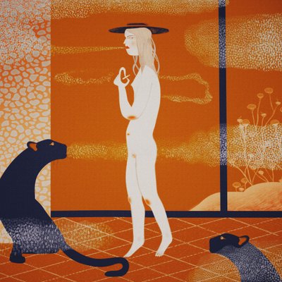 Geheimnisvolle Frau und Panther von Luca di Napoli