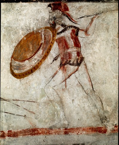 Ein Krieger mit Speer und Schild von Lucanian School